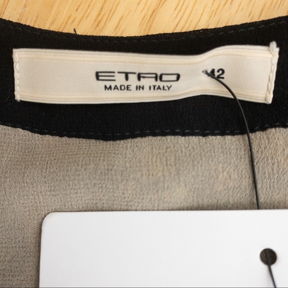 Etro | Floral & Lace Silk Blend Top | Blk | Sz 42 - Picture 5 of 12